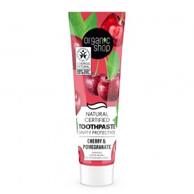 Pasta de dinti naturala impotriva cariilor cu cirese si pomegranate Organic Shop 100 g